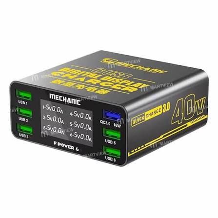 Mechanic F Power 6 Digital Display Multi-Port Charger - Al Hadi